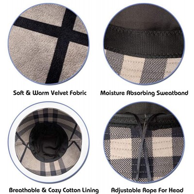 Bucket Hats Plaid Tartan Bucket Hats for Women Vintage Rollable Fisherman Sun Cap - F-black - CJ18YDARQ07 $13.73