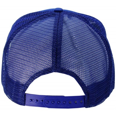 Baseball Caps Blank Mesh Adjustable Snapback Cotton 6-Panel Trucker Hat Cap - Royal - C811YW35LCP $7.36