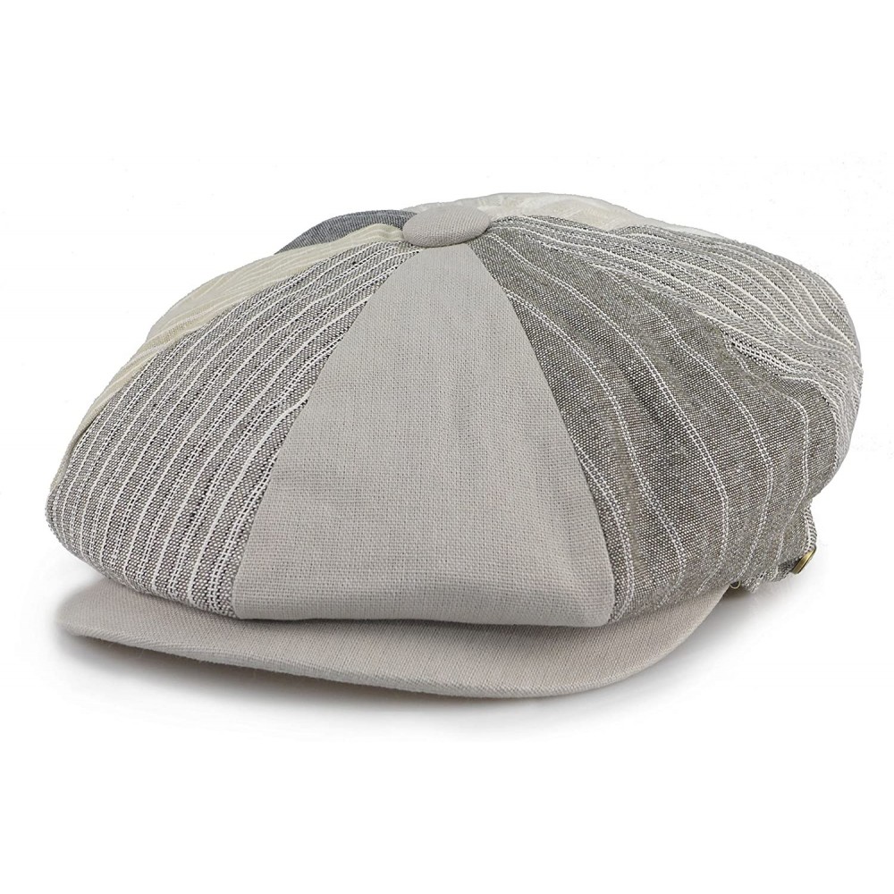 Newsboy Caps Men's Cotton Applejack Patchwork Snap Brim Newsboy Cap - Grey - C917YXI8R26 $21.24