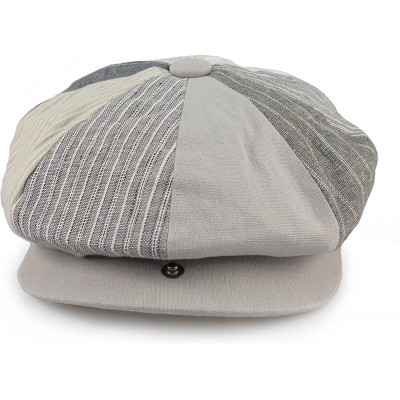 Newsboy Caps Men's Cotton Applejack Patchwork Snap Brim Newsboy Cap - Grey - C917YXI8R26 $21.24