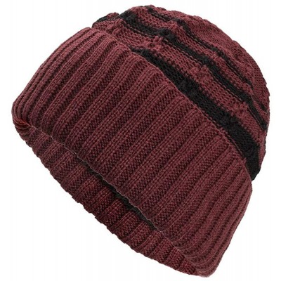 Skullies & Beanies Warm Oversized Chunky Soft Oversized Cable Knit Slouchy Beanie Winter Warm Knit Hat Skull Cap - Wine 5 - C...