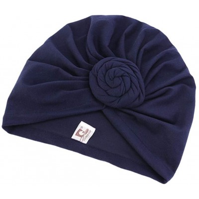 Skullies & Beanies Women's Knotted Hat Cap India's Hat Turban Headwear Beanie Chemo Cap Hair Loss Hat - Navy+light Tan - CK18...