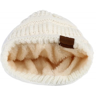 Skullies & Beanies Mens Womens Winter Cable Knit Slouchy Beanie Skully Cap Hat - White - CG1875N3RM3 $10.57