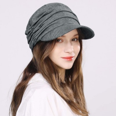 Newsboy Caps 2019 New Womens Newsboy Cabbie Beret Cap Cloche Cotton Painter Visor Hats - 91570_gray - C21983X9GX5 $22.87