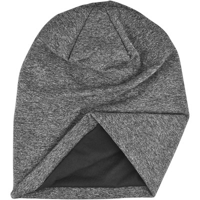 Skullies & Beanies Slouchy Beanie for Men/Women 2-Pack Baggy Skull Cap Summer Winter Knit Hat - Black & Gray (Thick) - CC18XX...