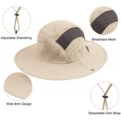 Sun Hats Outdoor Sun Hat for Men/Women UV Protection Wide Brim Beach Boonie Hat Quick Dry Summer Fishing Cap Solid Colors - C...