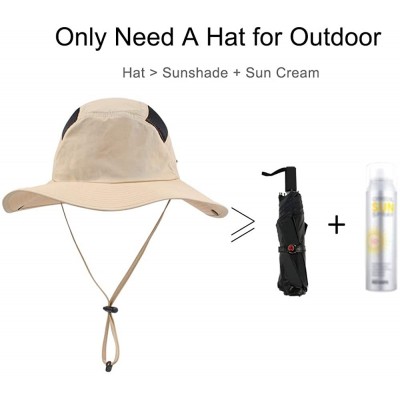 Sun Hats Outdoor Sun Hat for Men/Women UV Protection Wide Brim Beach Boonie Hat Quick Dry Summer Fishing Cap Solid Colors - C...