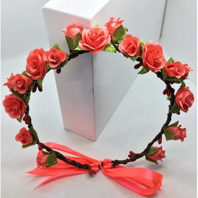 Headbands Headband Headpiece Artificial Wedding Toddler - coral - C118AGO898G $10.66