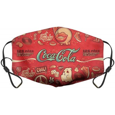 Balaclavas Women Men Face Cover Cover Muffle Anti Dust Mouth with Adjustable Earloop Face-Mask - Coca Cola Allover - C0197XLC...