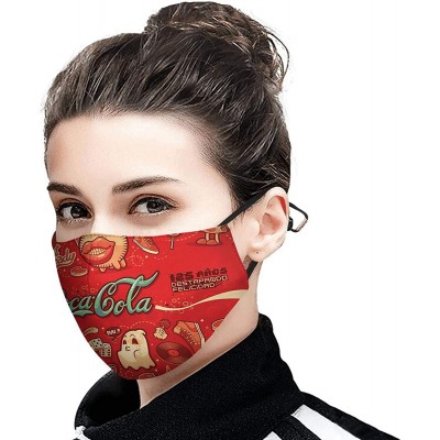 Balaclavas Women Men Face Cover Cover Muffle Anti Dust Mouth with Adjustable Earloop Face-Mask - Coca Cola Allover - C0197XLC...