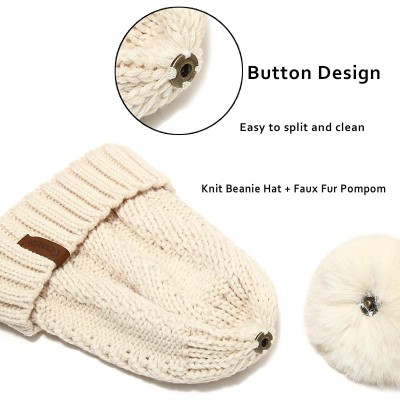 Skullies & Beanies Women's Beanie Hats Knit Thick Fleece Lined Chunky Chenille Snow Hats Girls Winter Soft Warm Ski Baggy Cap...