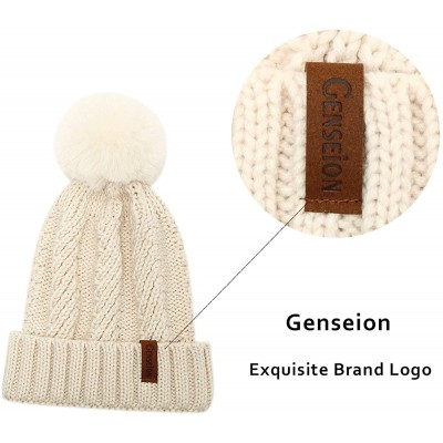 Skullies & Beanies Women's Beanie Hats Knit Thick Fleece Lined Chunky Chenille Snow Hats Girls Winter Soft Warm Ski Baggy Cap...