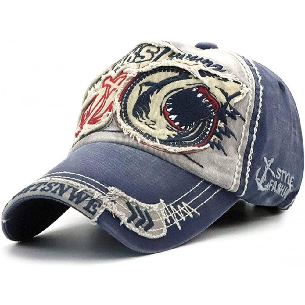 Baseball Caps Unisex Vintage Distressed Washed Cotton Baseball Hat Cap for Men Women - Grey - CC18SIK7EAU $11.45