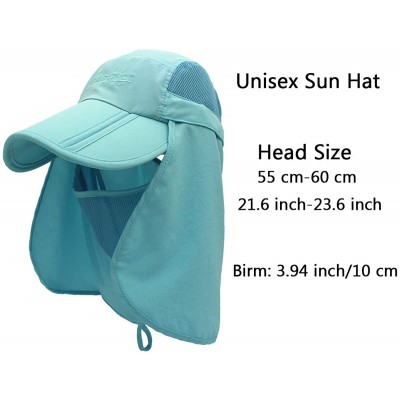 Sun Hats Neck Face Flap Outdoor Cap UV Protection Sun Hats Fishing Hat Quick-Drying UPF50+ - Blue - CU17Z3U4OXQ $11.88