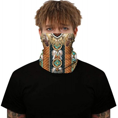 Balaclavas Rave Bandana for Men Women Neck Gaiter Scarf Dust Wind Balaclava Headwear - Native American - C2199U956S5 $15.68