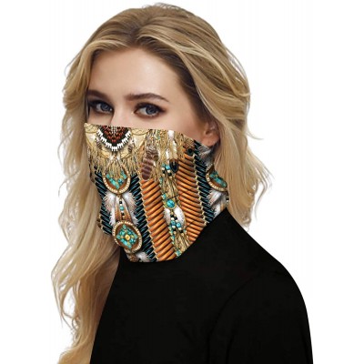 Balaclavas Rave Bandana for Men Women Neck Gaiter Scarf Dust Wind Balaclava Headwear - Native American - C2199U956S5 $15.68