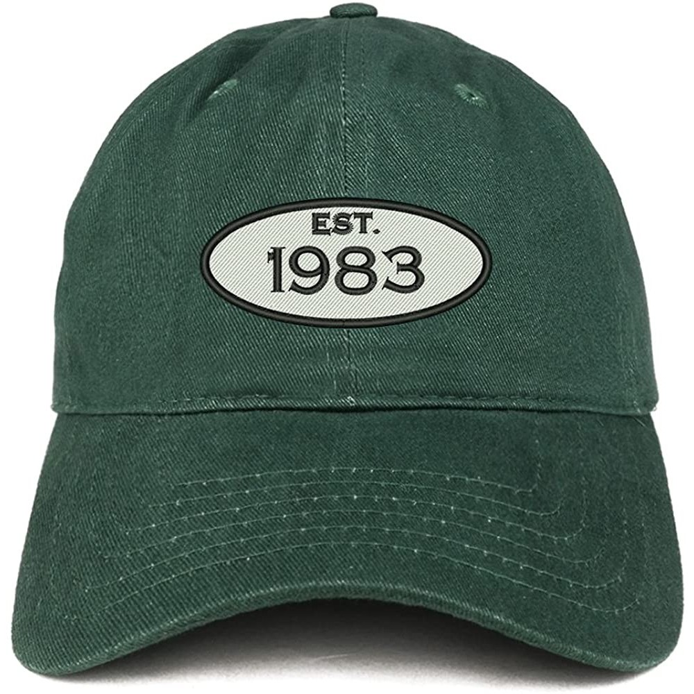 Baseball Caps Established 1983 Embroidered 37th Birthday Gift Soft Crown Cotton Cap - Hunter - CI180L7X62S $17.85