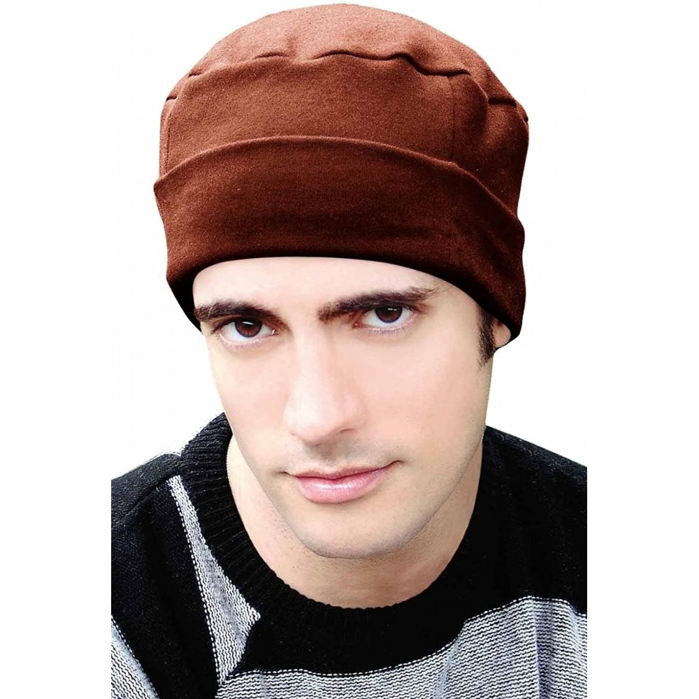 Skullies & Beanies Cancer Patient Hats for Men - Cotton Cuff Cap - Autumn - CO125J5JA57 $21.72