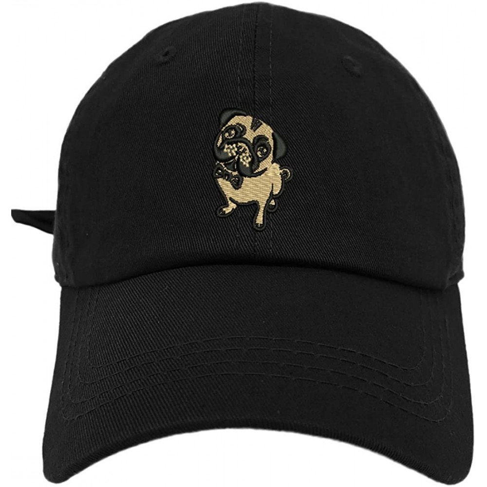 Baseball Caps Pug Style Dad Hat Washed Cotton Polo Baseball Cap - Black - CW188OS5YM3 $18.66