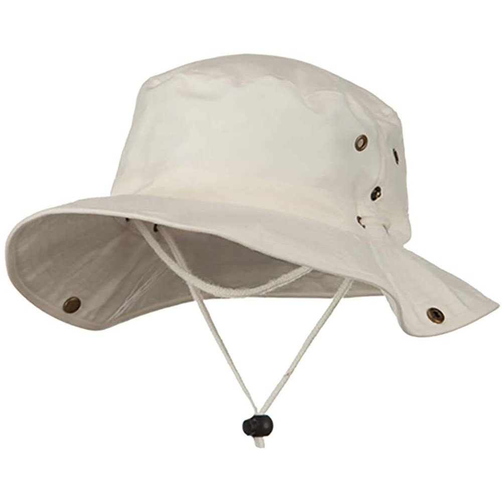 Sun Hats Extra Big Size Brushed Twill Aussie Hats - Beige - C811M5D54CB $22.01