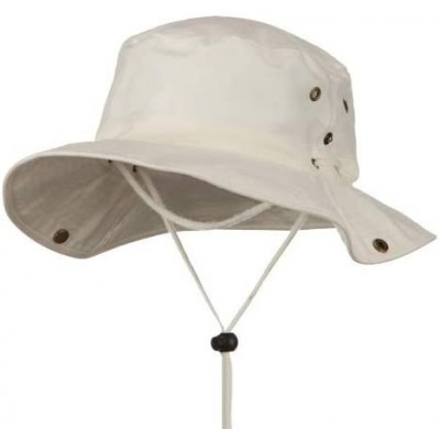 Sun Hats Extra Big Size Brushed Twill Aussie Hats - Beige - C811M5D54CB $22.01