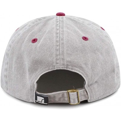 Baseball Caps 100% Cotton Pigment Dyed Low Profile Dad Hat Six Panel Cap - 2. Grey Burgundy - CP17XE582IZ $10.96