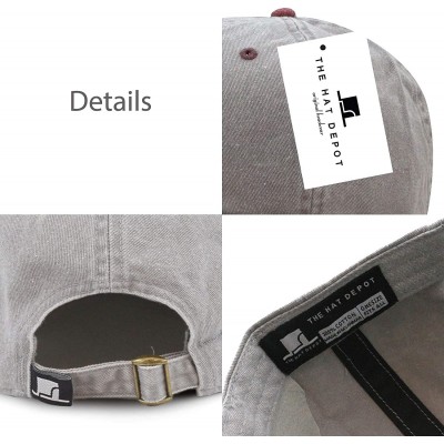 Baseball Caps 100% Cotton Pigment Dyed Low Profile Dad Hat Six Panel Cap - 2. Grey Burgundy - CP17XE582IZ $10.96