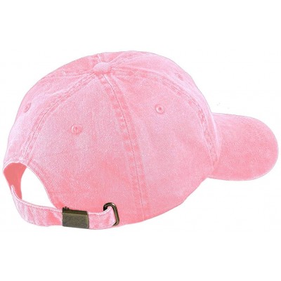 Baseball Caps Butterfly Embroidered Washed Cotton Adjustable Cap - Pink - C412IFNSHG9 $18.04