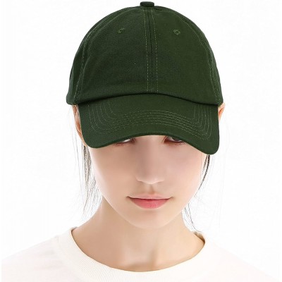 Baseball Caps Unisex Washed Dyed Cotton Adjustable Solid Baseball Cap - Dfh269-black Forest - CM18GM8KIR2 $9.92