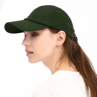 Baseball Caps Unisex Washed Dyed Cotton Adjustable Solid Baseball Cap - Dfh269-black Forest - CM18GM8KIR2 $9.92