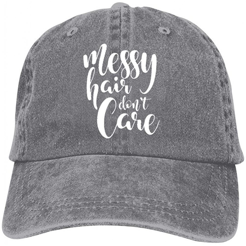 Baseball Caps Messy Hair Don't Care Unisex Vintage Adjustable Cotton Baseball Cap Denim Dad Hat Cowboy Hat - Gray - C818IRH9Q...