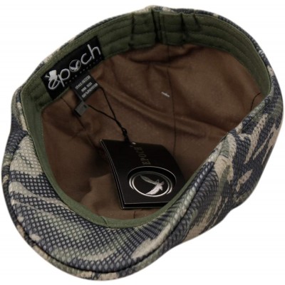 Newsboy Caps Men's 6 Panel Linen Duckbill Ivy Hat - Camo Green - C9196WSGHIC $18.03