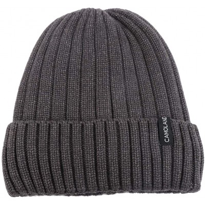 Skullies & Beanies Men's Fleece Wool Cable Knit Winter Beanie Hat - Dark Grey - CD1944LWO05 $13.65