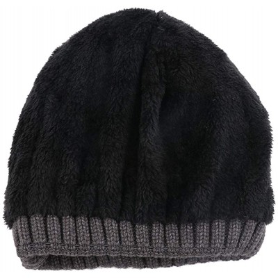 Skullies & Beanies Men's Fleece Wool Cable Knit Winter Beanie Hat - Dark Grey - CD1944LWO05 $13.65