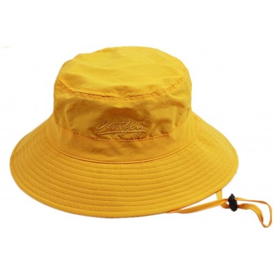 Bucket Hats Womens Bucket Sun Hat UPF 50+ Light Weight Sun Protection Caps - Yellow - CJ12CSI0GX9 $9.40