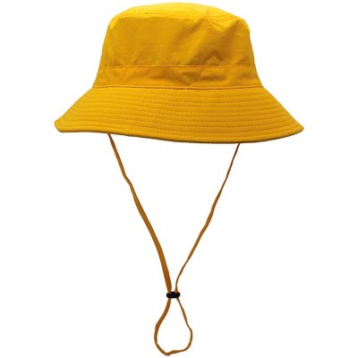 Bucket Hats Womens Bucket Sun Hat UPF 50+ Light Weight Sun Protection Caps - Yellow - CJ12CSI0GX9 $9.40