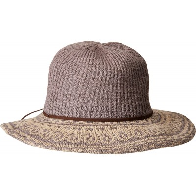 Fedoras Women's 3.25 Brim Knit Fedora with Faux Suede Trim - Grey - C717YZEYIGL $19.61