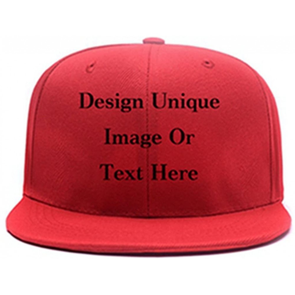 Baseball Caps Men Women Custom Flat Visor Snaoback Hat Graphic Print Design Adjustable Baseball Caps - Red - CO18GEWY926 $13.85