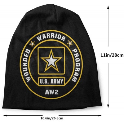 Skullies & Beanies US Army AW2 Wounded Warrior Program Beanie Hat Skull Cap - Black - CG18ADGOD4X $26.30