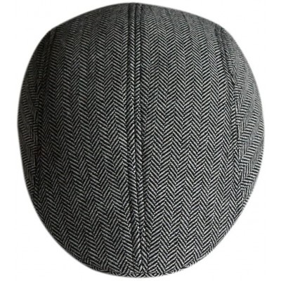 Newsboy Caps Men's Casual Plaid Newsboy Caps - Black White - CS11OBW5UN7 $10.52