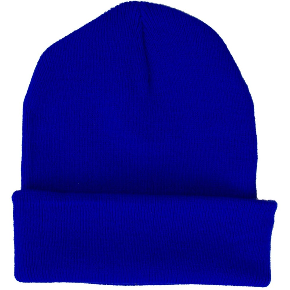 Skullies & Beanies Made in USA Thick Beanie Cuff Premium Headwear Winter Hat - Royal Blue - CO189K73A49 $11.12