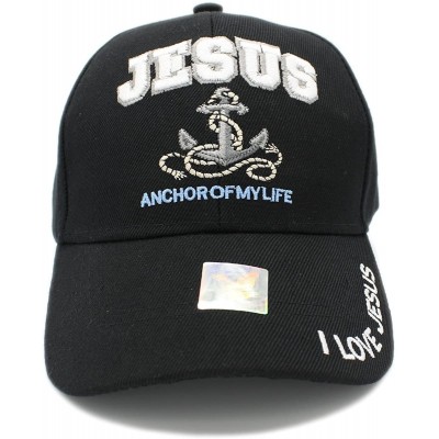 Baseball Caps Embroidered- Jesus- Bible Verse Religious Faith Cap Adjustable Hat - Anchor/Black - CZ185S03Z3S $18.35