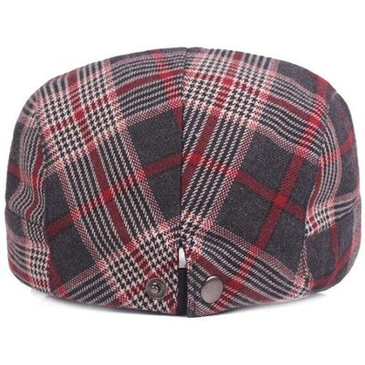 Newsboy Caps Unisex Flat Checker Plaid Ivy Newsboy Cap Hat - 2 Pack-h - CA18L5A8A70 $9.77