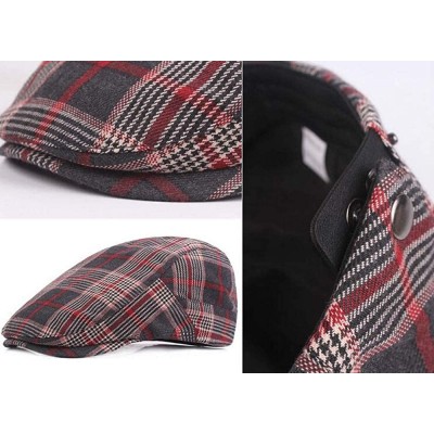 Newsboy Caps Unisex Flat Checker Plaid Ivy Newsboy Cap Hat - 2 Pack-h - CA18L5A8A70 $9.77