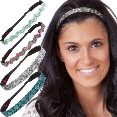 Headbands Women's No Slip Cute Fashion Headbands Hair Band Gift Packs - Royal Tapestry 5pk - CZ11FAX8T5B $22.54