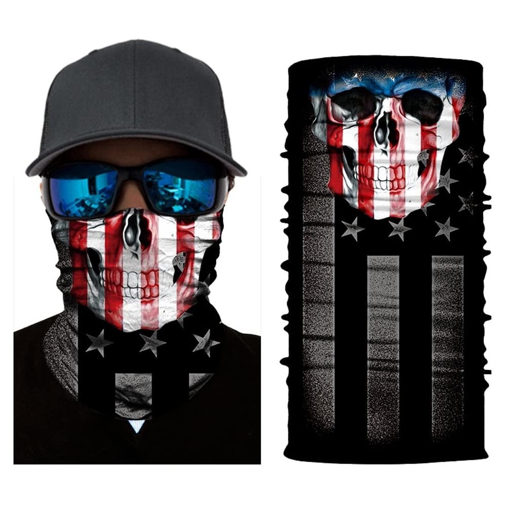 Balaclavas Scarf Skeleton Seamless Balaclava Motorcycle Activities - Skull Flag - CM182YGY8T3 $9.80