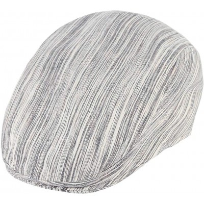 Newsboy Caps Men's Cotton Pinstripes Ivy Cap Gatsby Ascot Cap Adjustable Cabbie Flat Driving Hunting Cap - Light Gray - CX18I...