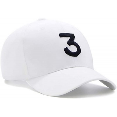 Baseball Caps Embroider Hats Number 3 Cool Baseball Caps- Adjustable Sunbonnet Cotton - White - C91992MOUZG $10.92