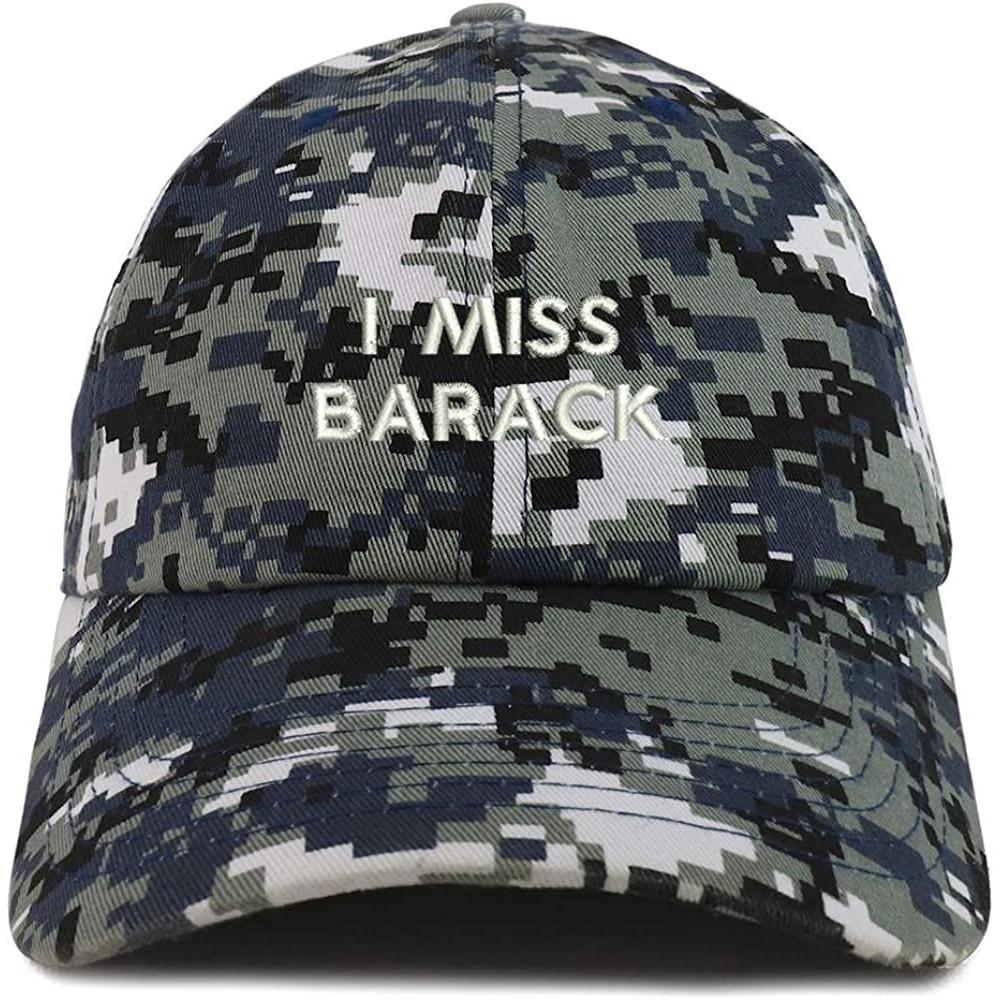 Baseball Caps I Miss Barack Embroidered 100% Quality Brushed Cotton Baseball Cap - Navy Digital Camo - CX18TUH99MY $14.77