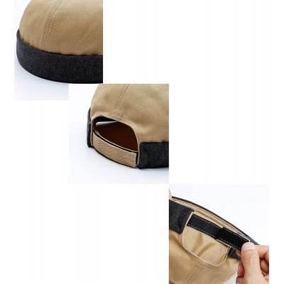 Skullies & Beanies Unisex Cotton Brimless Beanie Hat Adjustable Trendy Skull Cap Sailor Cap - Beige - CW18KDGIL85 $14.29